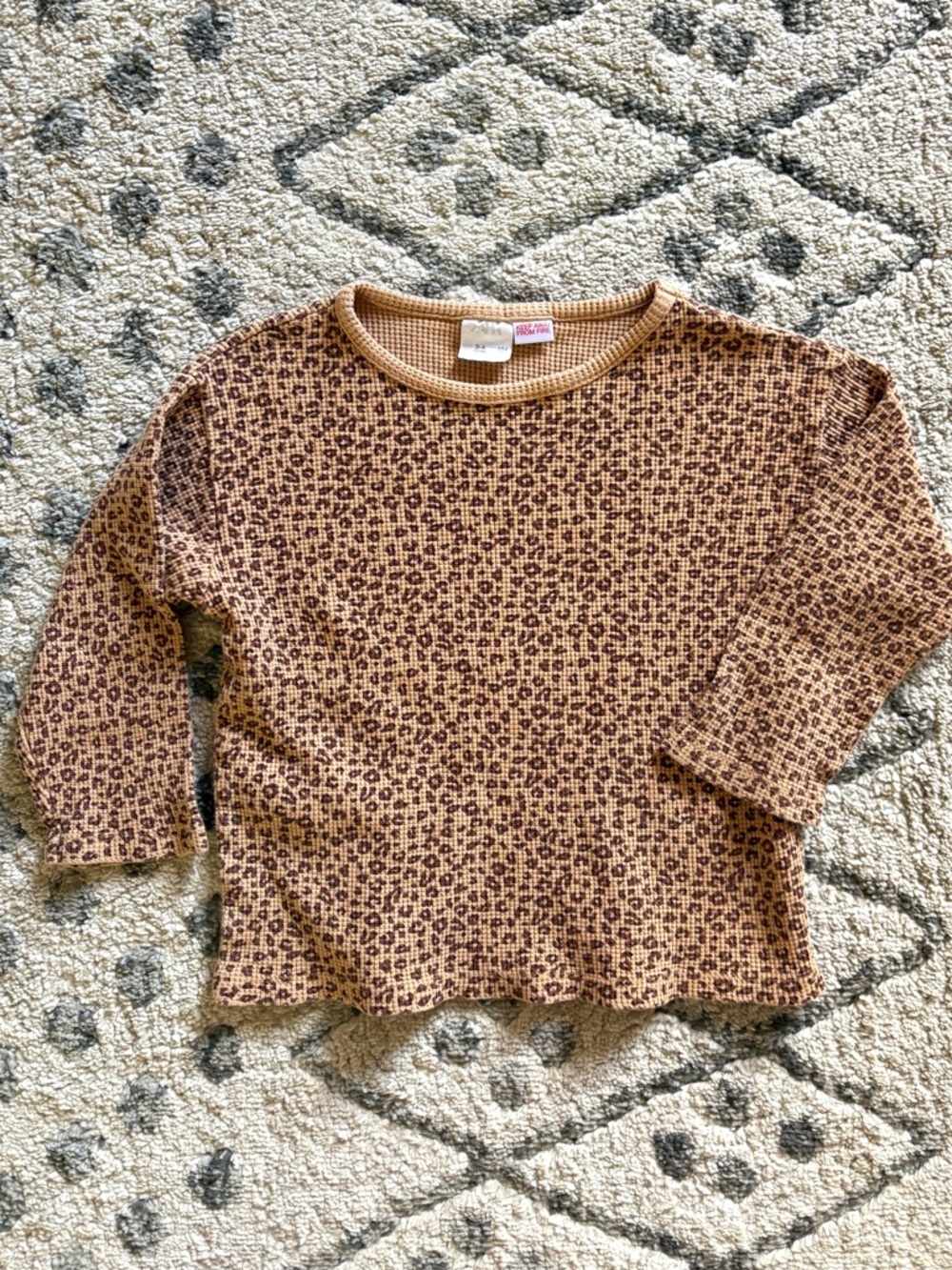 Zara cheetah waffle shirt